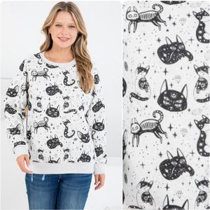 🐈Cat Print Pullover Sweater Sweatshirt